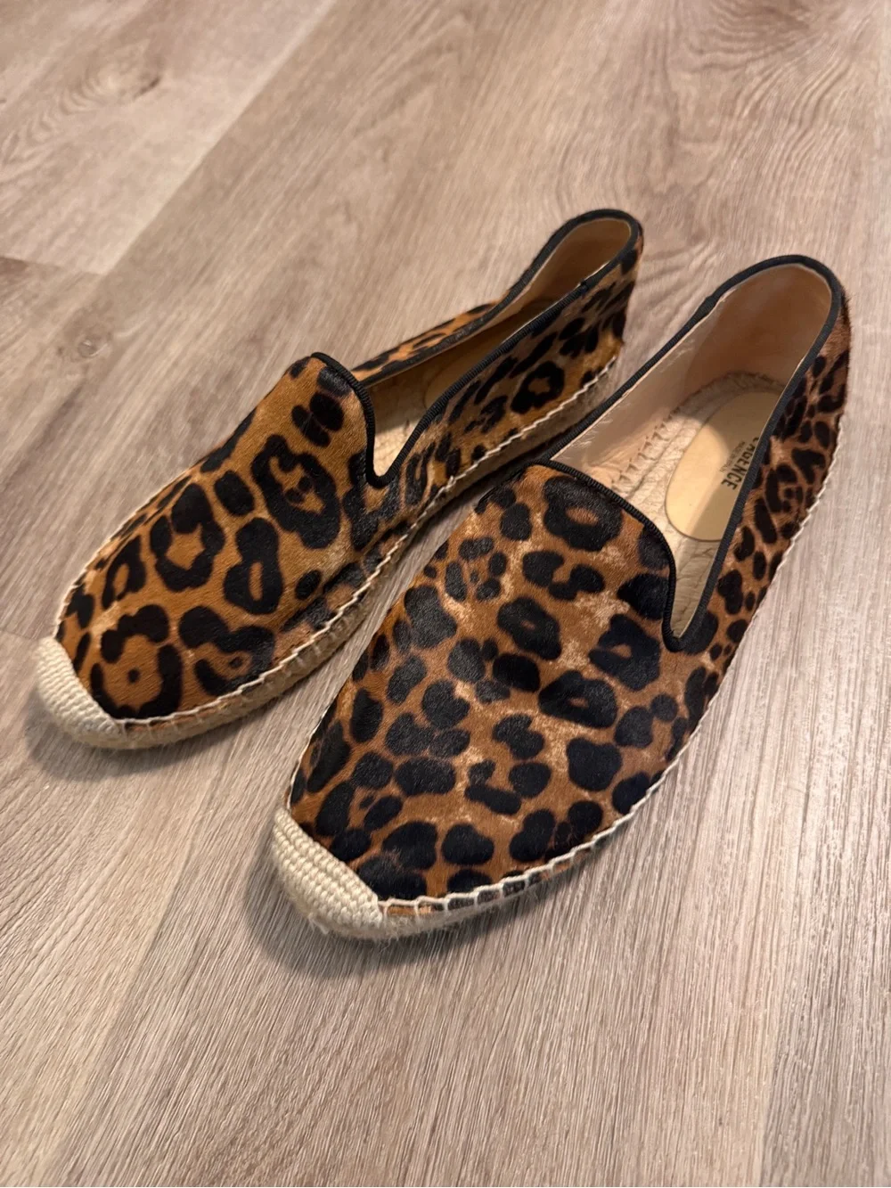 L’AGENCE Louise Animal Hair Leopard Cheetah Suede Espadrilles Made in Spain 40